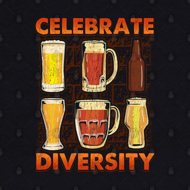 Celebrate Diversity Craft Beer Gifts Drinking Beer Brewery by Proficient Tees